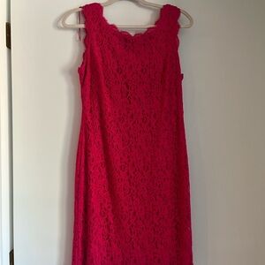 Adrianna Papell Elegant Pink Lace Dress